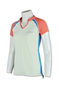 T490  diy t-shirt design t恤尺寸 t恤印花 插肩牛角袖  撞色V領 T恤專門店     白色撞藍色、橙色
